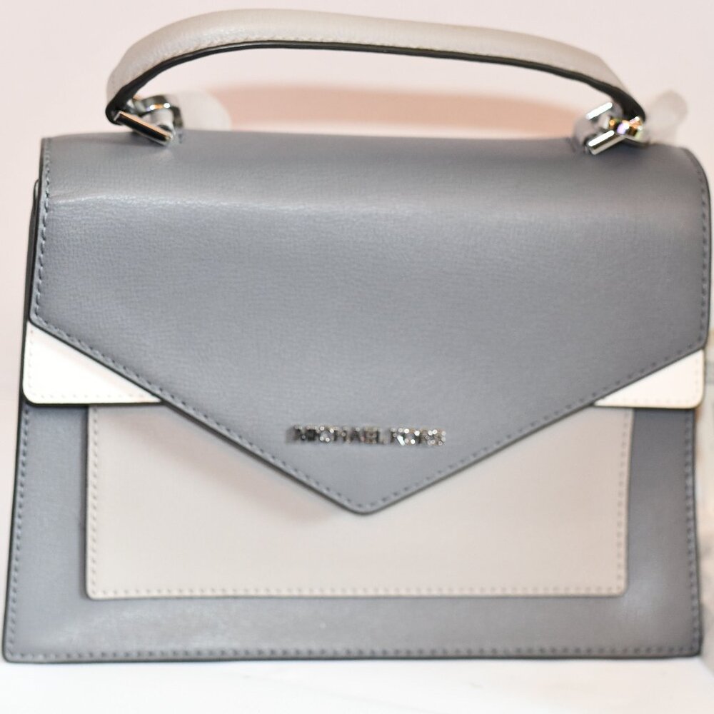 NEW Michael Kors Ludlow Medium Satchel – Heather Grey Multi – Leather Handbag –